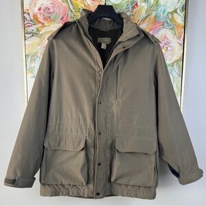ZARA SPORT Men’s Olive Green Hooded Heavy Utility Jacket Size L